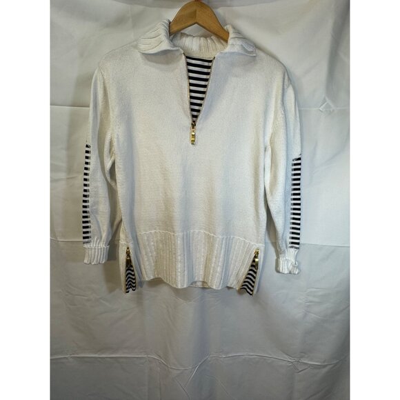Vintage Escada sweater designer heavyweight nautical vibes gold zipper details c - Picture 12 of 13